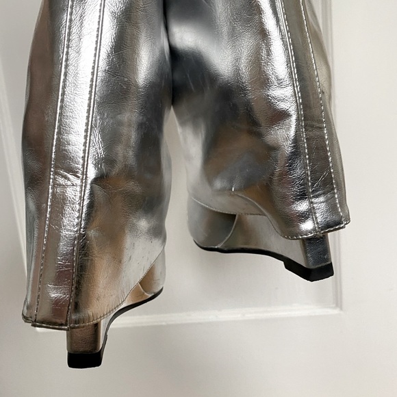 Metallic Knee High Wedge Boots - Picture 3 of 4